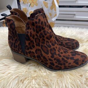 Leopard Print Ankle Boots Dr Scholls Women’s Size 8